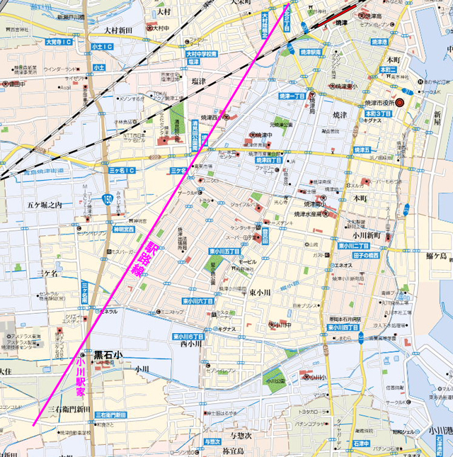 現代の道路図に残る駅路の名残